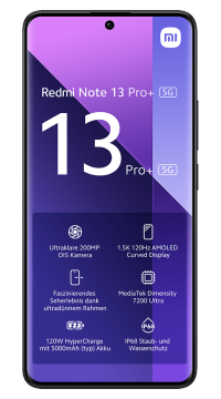 Xiaomi Redmi Note 13 pro+ 512GB 5G schwarz DS